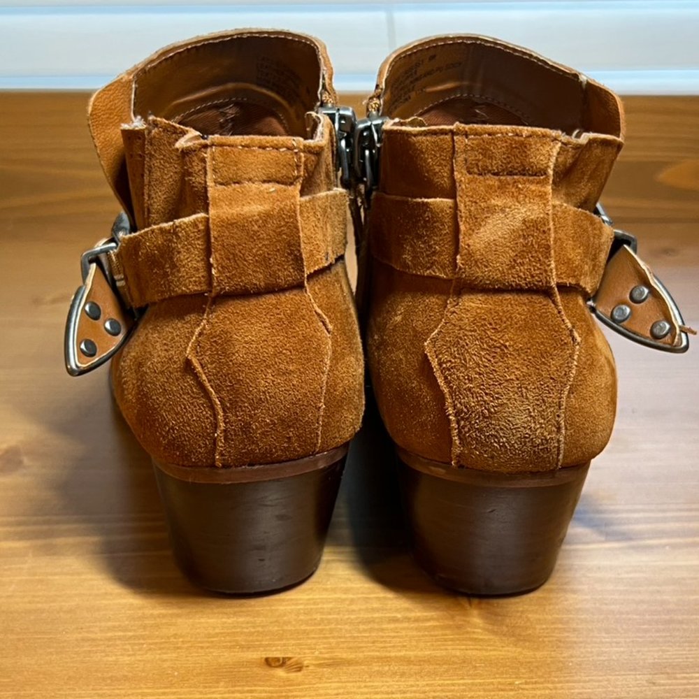 Steve Madden Cassie Ankle Boots Cognac Suede 8 - Picture 6 of 9